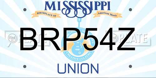 BRP54Z Mississippi License Plate