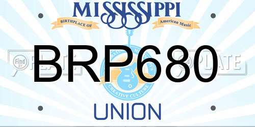 BRP680 Mississippi License Plate