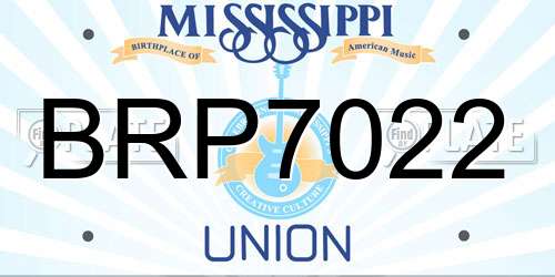 BRP7022 Mississippi License Plate