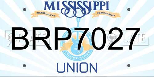 BRP7027 Mississippi License Plate
