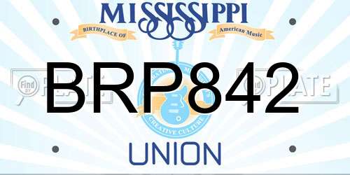 BRP842 Mississippi License Plate