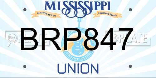 BRP847 Mississippi License Plate
