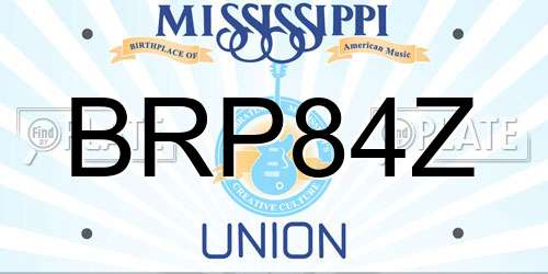 BRP84Z Mississippi License Plate