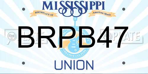 BRPB47 Mississippi License Plate