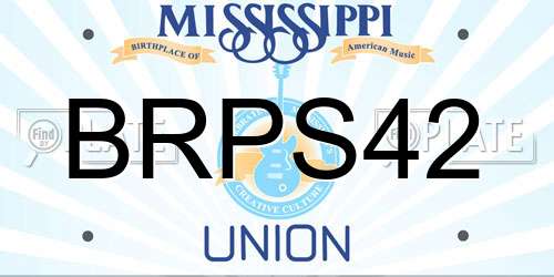 BRPS42 Mississippi License Plate