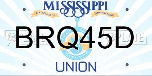 BRQ45D Mississippi License Plate