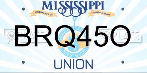 BRQ45O Mississippi License Plate