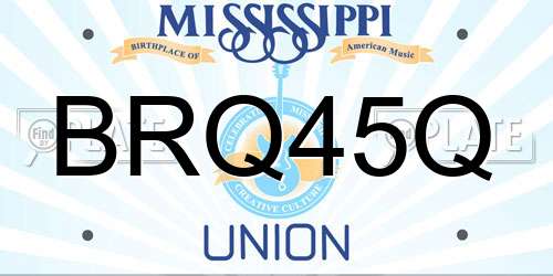 BRQ45Q Mississippi License Plate