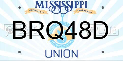 BRQ48D Mississippi License Plate