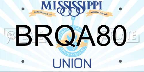 BRQA80 Mississippi License Plate