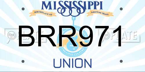 BRR971 Mississippi License Plate