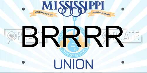 BRRRR Mississippi License Plate