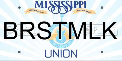 BRSTMLK Mississippi License Plate