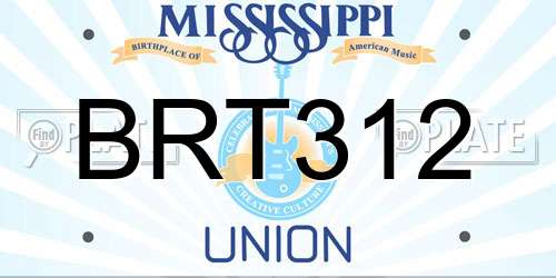 BRT312 Mississippi License Plate