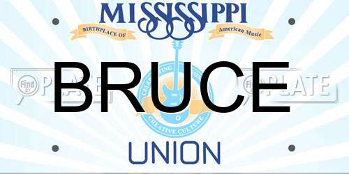 BRUCE Mississippi License Plate