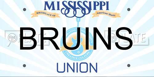 BRUINS Mississippi License Plate