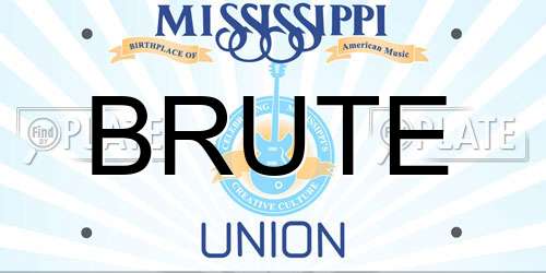 BRUTE Mississippi License Plate