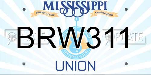 BRW311 Mississippi License Plate