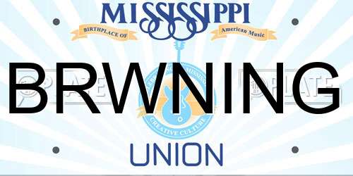 BRWNING Mississippi License Plate