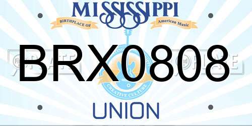 BRX0808 Mississippi License Plate