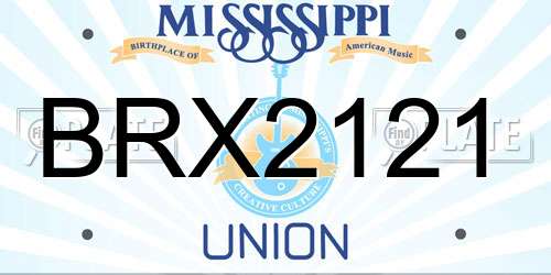 BRX2121 Mississippi License Plate