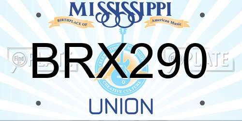 BRX290 Mississippi License Plate