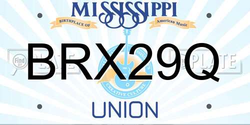 BRX29Q Mississippi License Plate