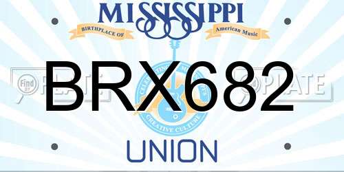 BRX682 Mississippi License Plate