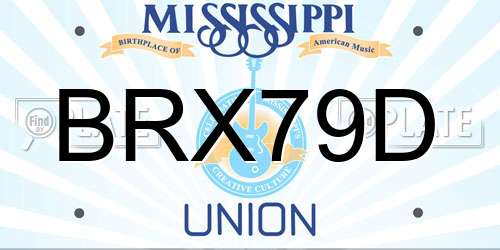 BRX79D Mississippi License Plate