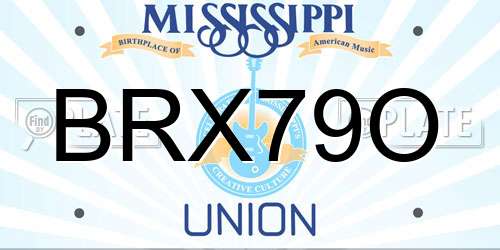BRX79O Mississippi License Plate