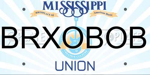 BRXOBOB Mississippi License Plate