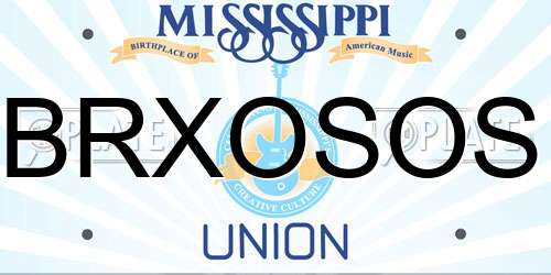 BRXOSOS Mississippi License Plate