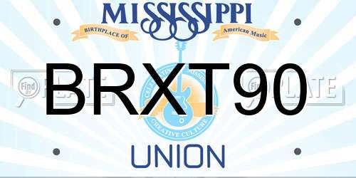 BRXT90 Mississippi License Plate