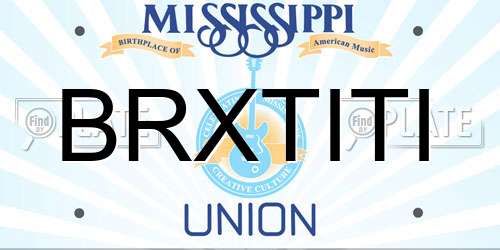 BRXTITI Mississippi License Plate