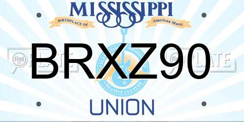 BRXZ90 Mississippi License Plate