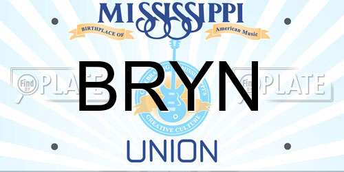 BRYN Mississippi License Plate