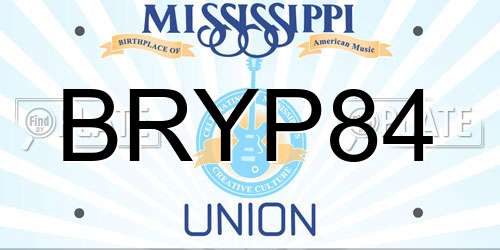 BRYP84 Mississippi License Plate