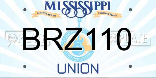 BRZ110 Mississippi License Plate