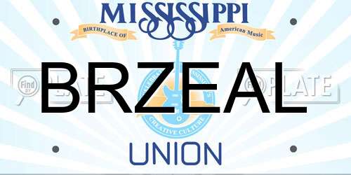 BRZEAL Mississippi License Plate