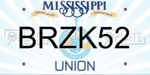 BRZK52 Mississippi License Plate