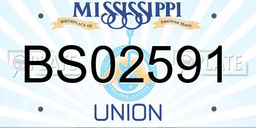 BS02591 Mississippi License Plate