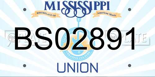 BS02891 Mississippi License Plate