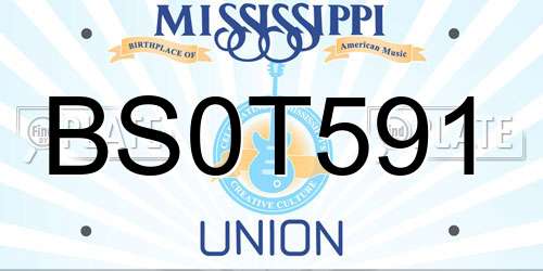 BS0T591 Mississippi License Plate