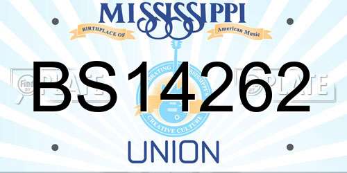 BS14262 Mississippi License Plate