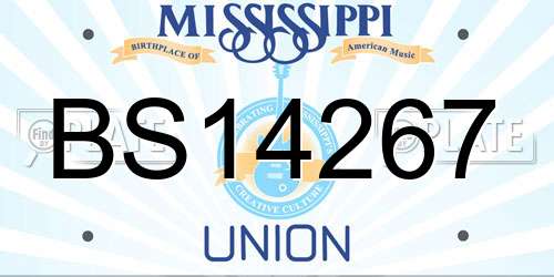 BS14267 Mississippi License Plate