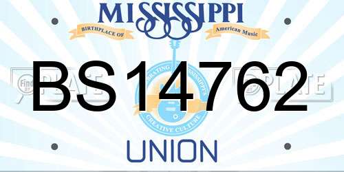 BS14762 Mississippi License Plate