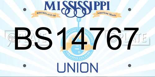 BS14767 Mississippi License Plate