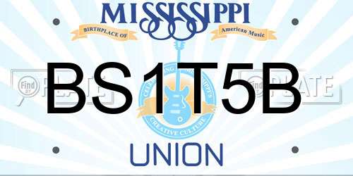 BS1T5B Mississippi License Plate