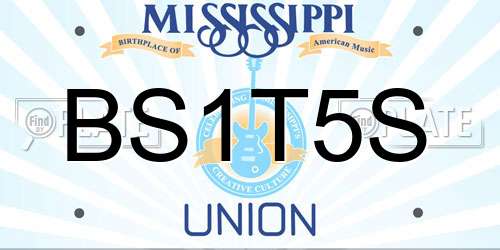 BS1T5S Mississippi License Plate