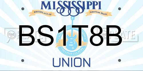 BS1T8B Mississippi License Plate